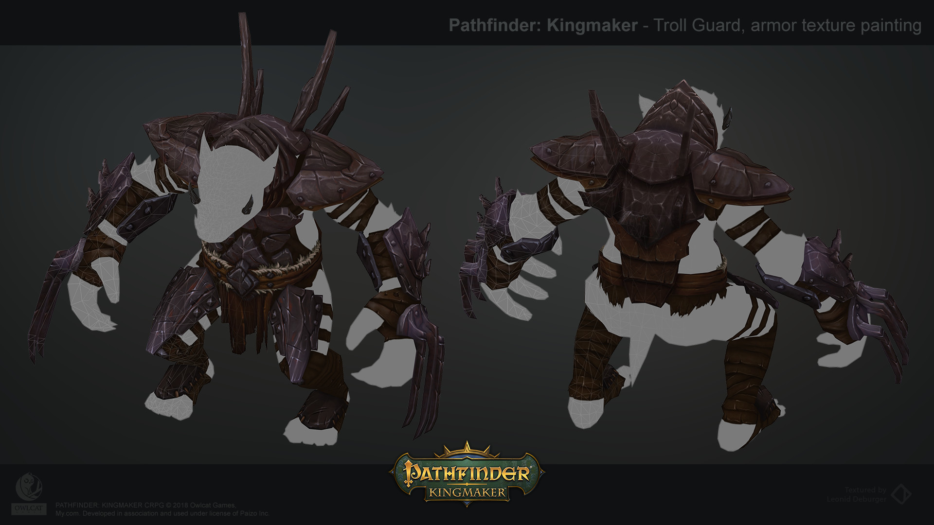 ArtStation Troll Guard, armor texture painting, Leonid Deburger