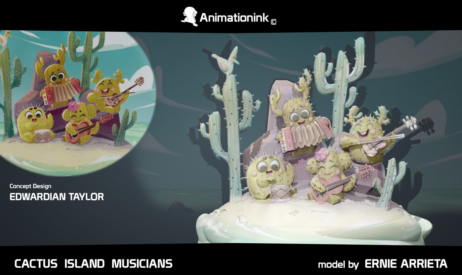 Overlay - Concept &amp; 3D Sculpt 
Animationink - Cactus Island Musicians