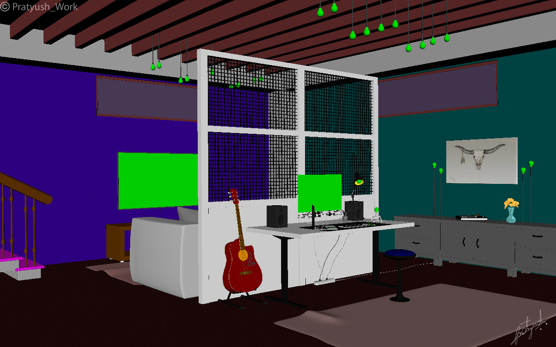 Artstation Basement Office Setup Pratyush Bhadola
