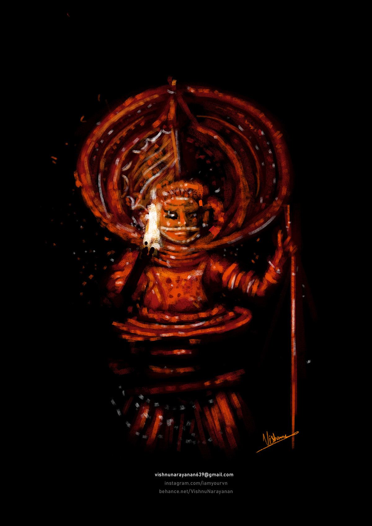 Vishnu Narayanan - Muthappan Theyyam | Quick Sketch