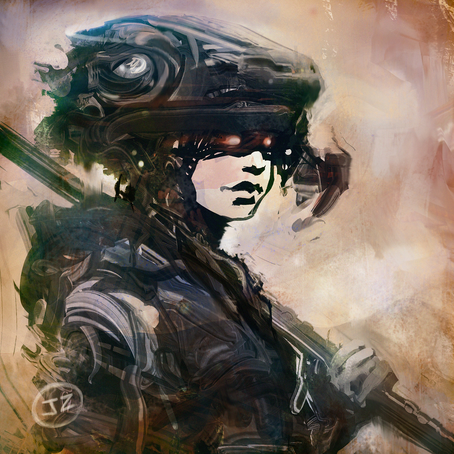 Girl with a helmet