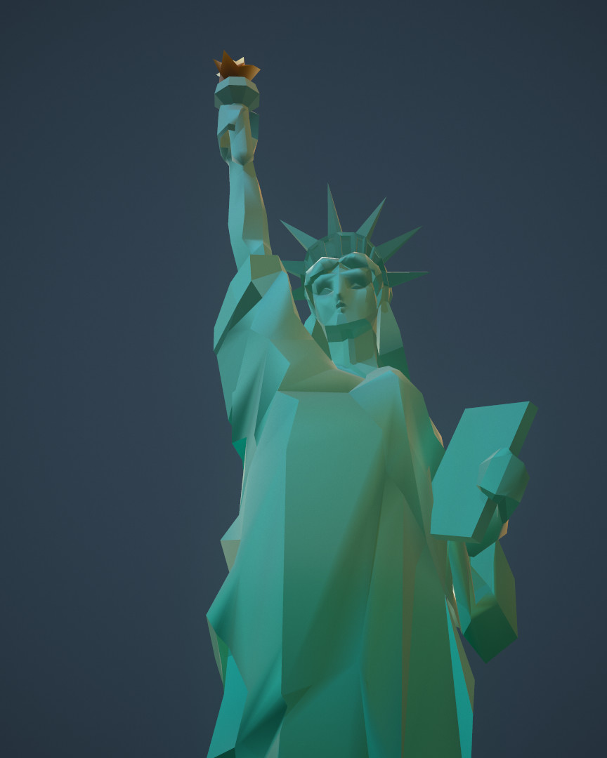 Artstation Liberty Statue Low Poly Ana Marques