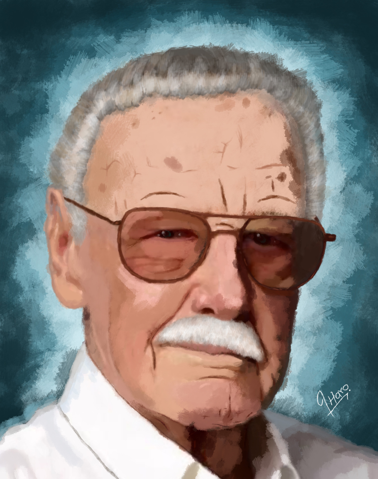 Artstation Stan Lee Portrait Fan Art Alonso Haro