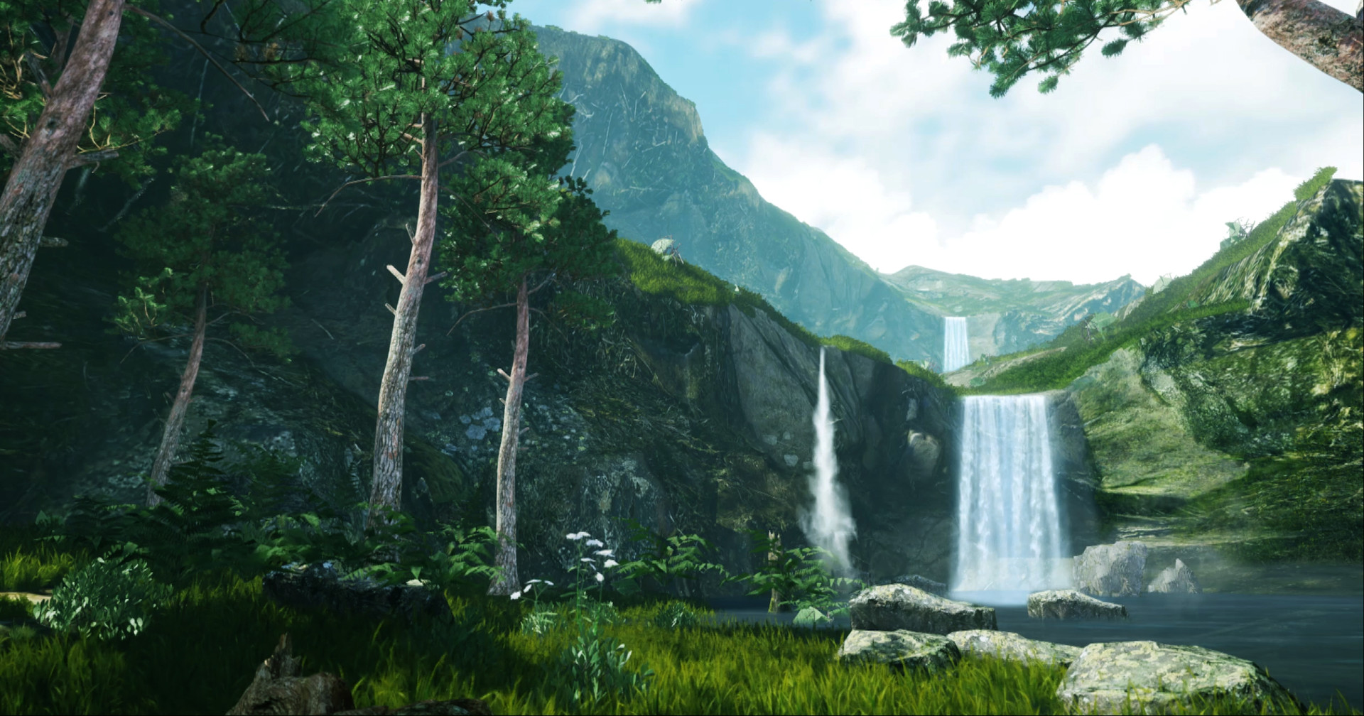 Artstation Waterfall 3d Digital Matte Painting S Myo Kyaw
