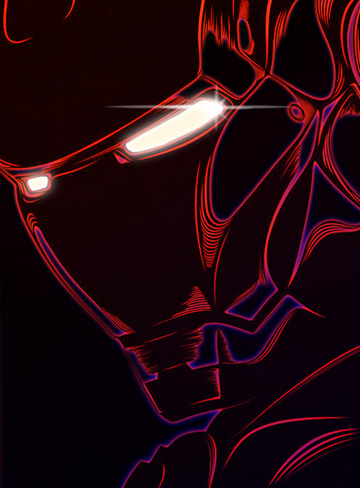 neon iron man