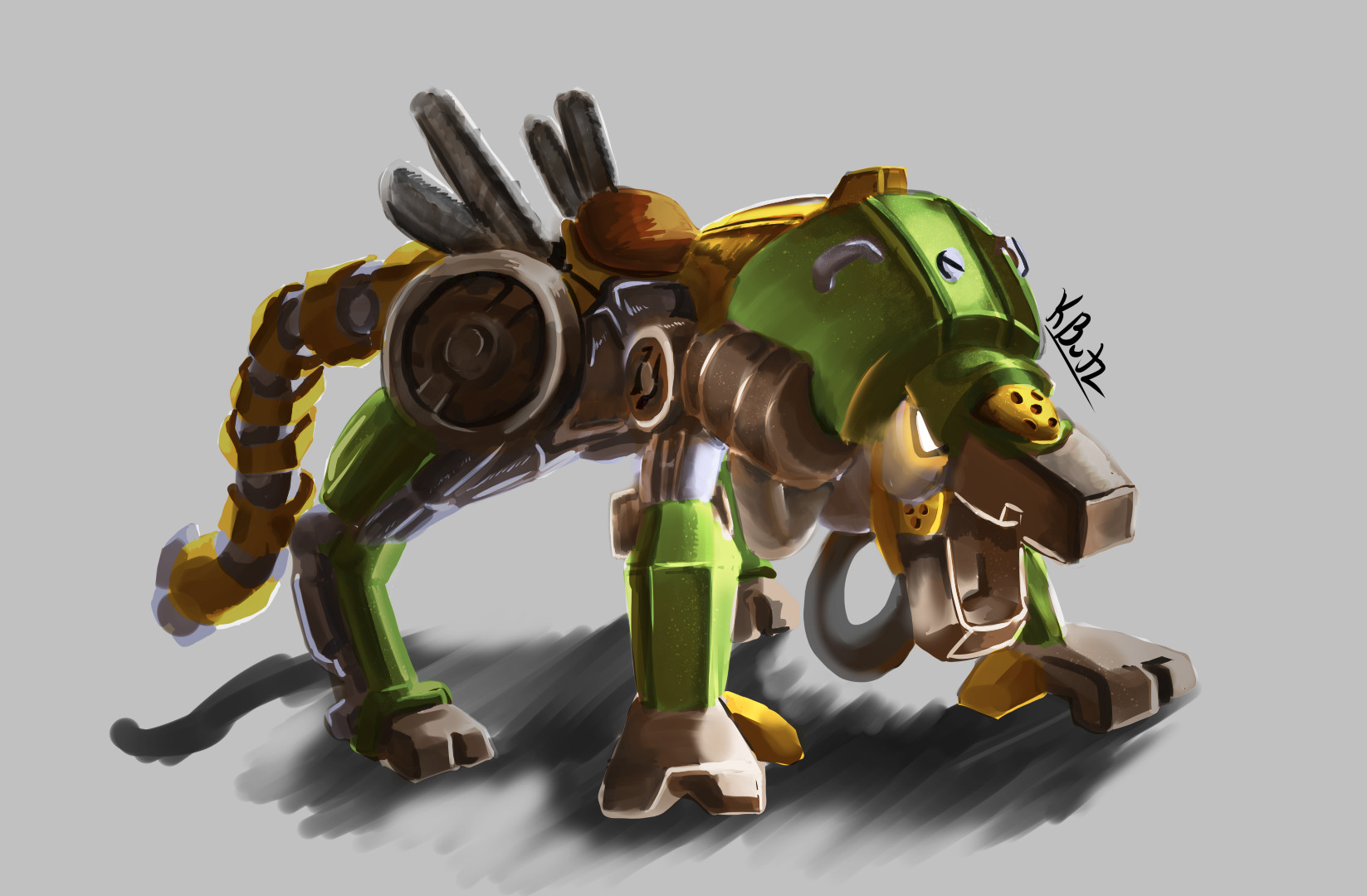 Artstation Large Cat Steampunk Mech Kevin Butler