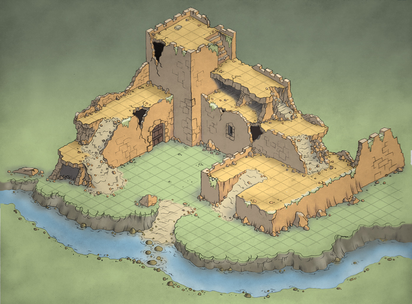 D D Castle Ruins Map Nikita Pavlov - Impiltur Campaign Maps