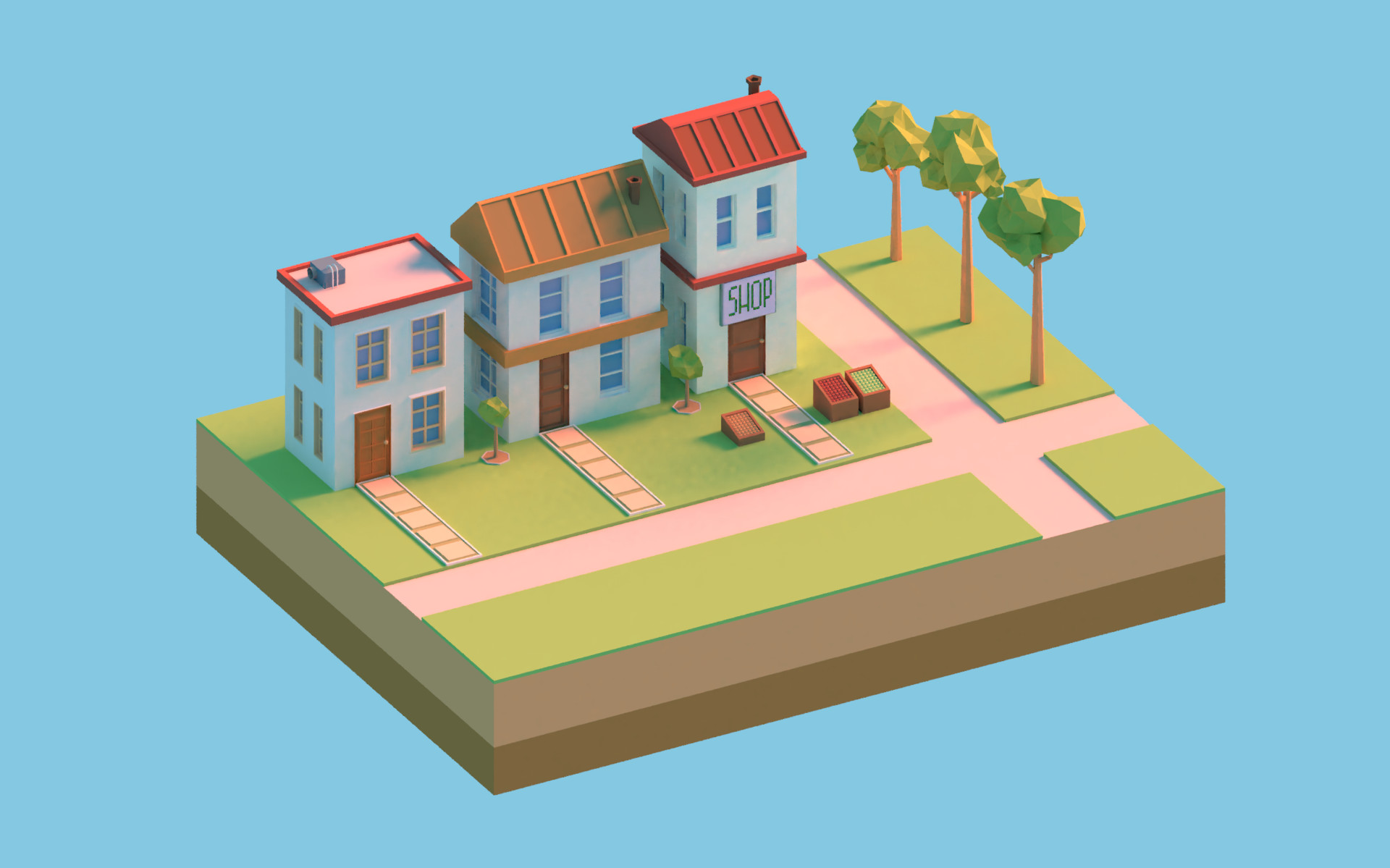 Artstation Lowpoly Isometric Scenery Sean Patrick
