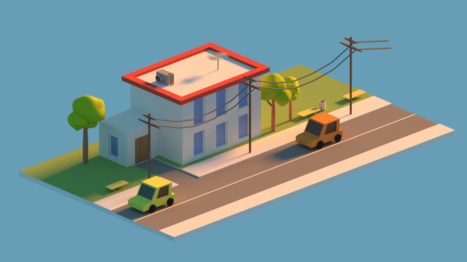 Artstation Lowpoly Isometric Scenery Sean Patrick