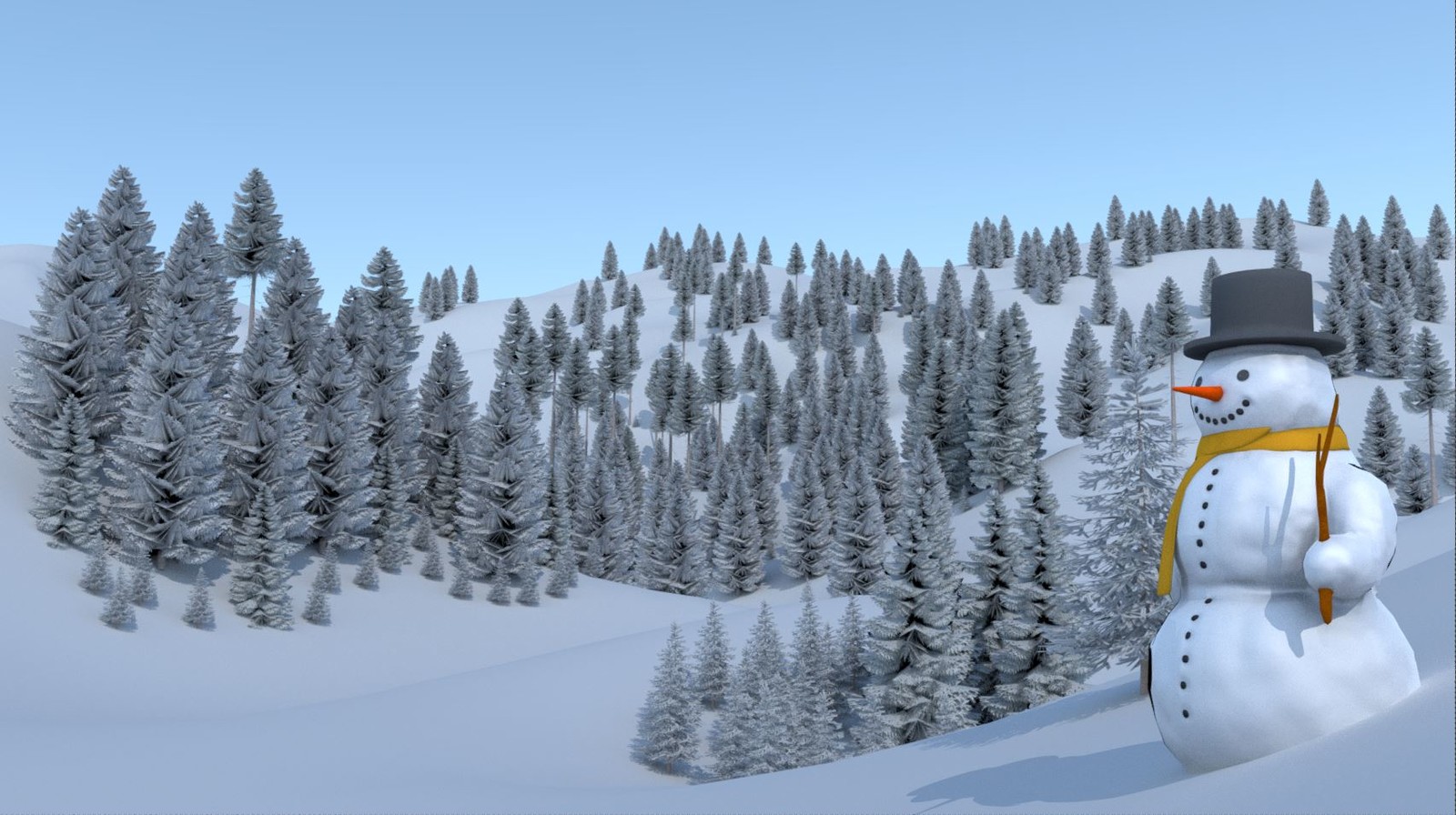Test-Render 1 with high-poly trees.
(Cycles)