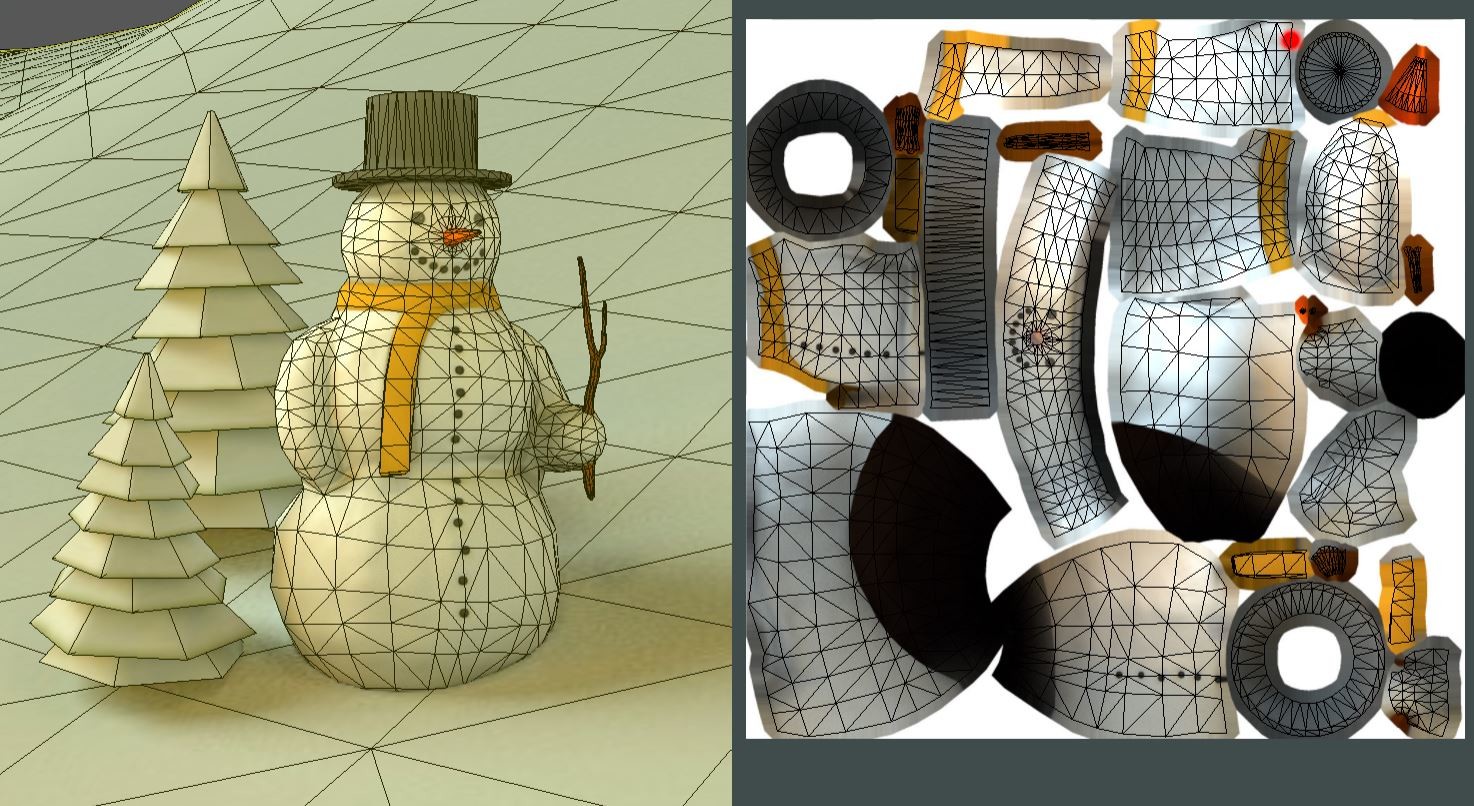 Snowman  texture.
(1k resolution)
(Blender Cycles)