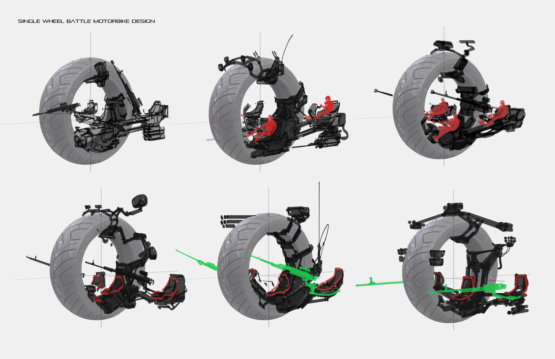 single wheel motorbike by Longque Chen.