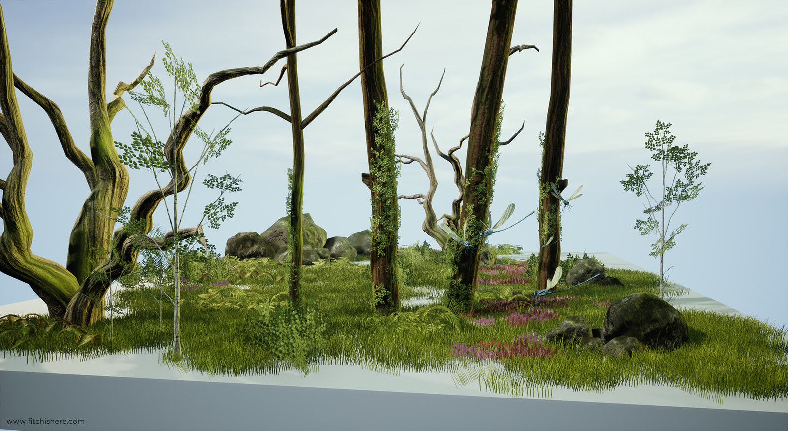 Foliage props used in the environment.