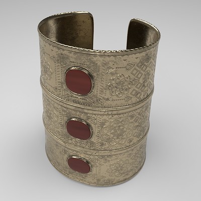 Central Asian inspired bracer with carnelian 