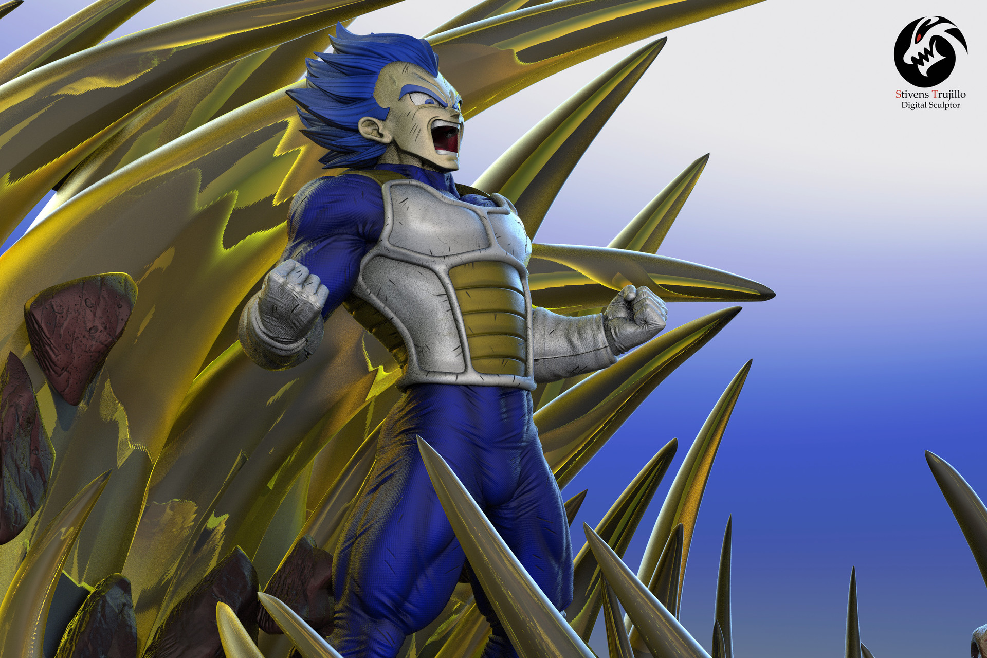 Artstation Vegeta Vs Toppo Diorama Stivens Trujillo Sanchez
