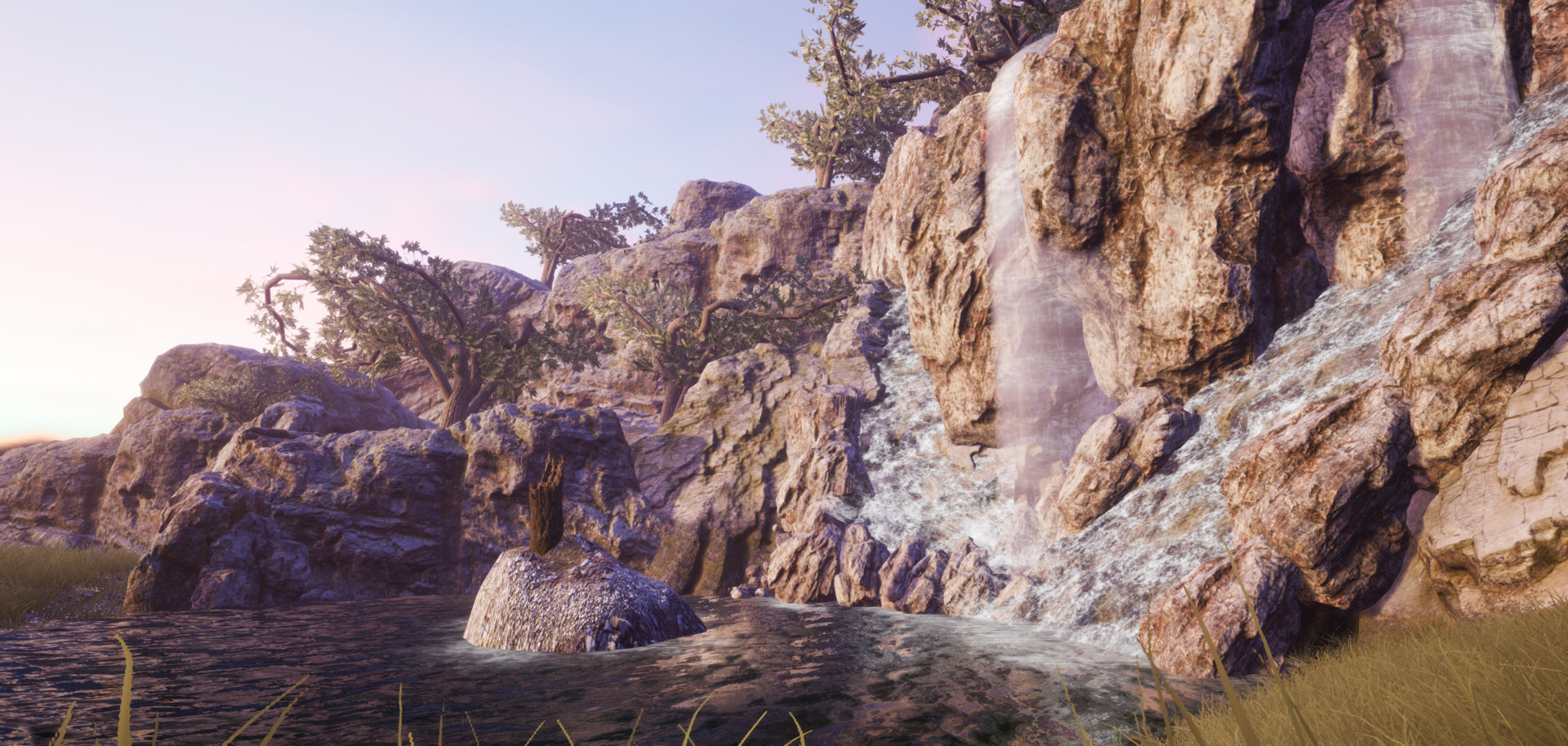 Daylin Walker Fantasy Cliff Waterfall