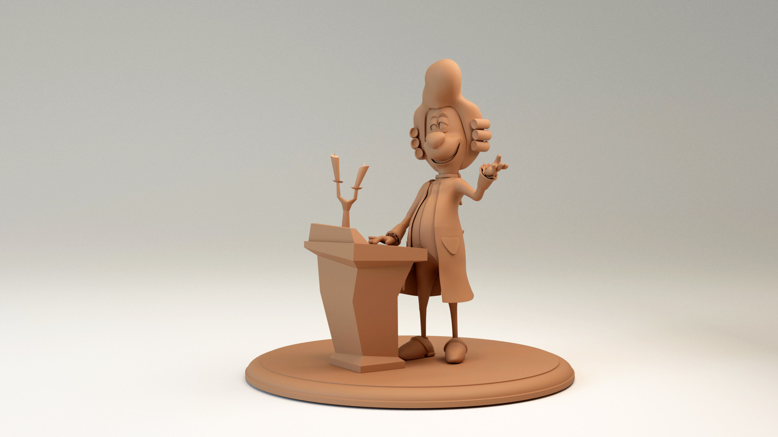 George the butler, sculpey render, front