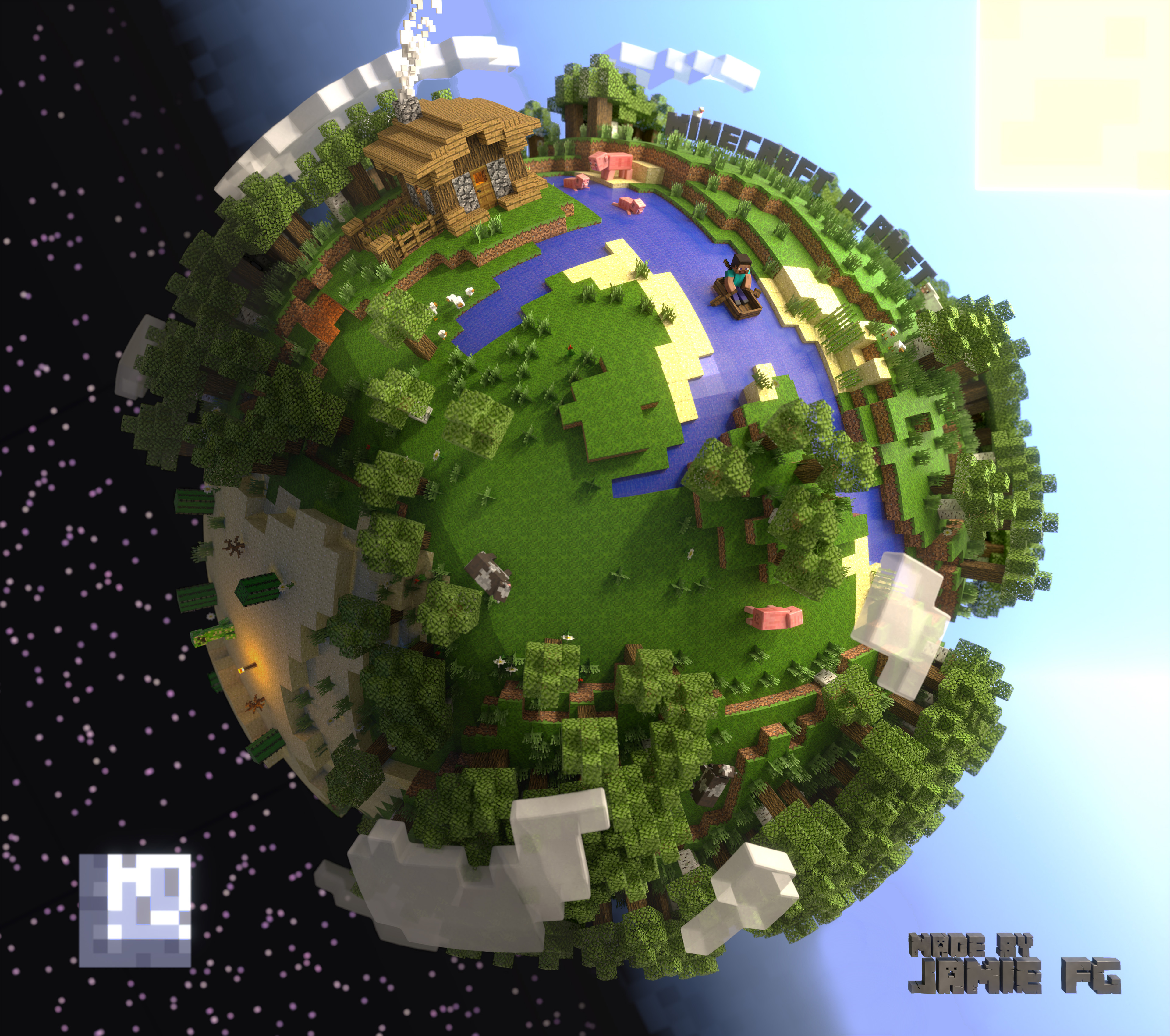 ArtStation - [FANMADE] Planet Minecraft Logo Remake