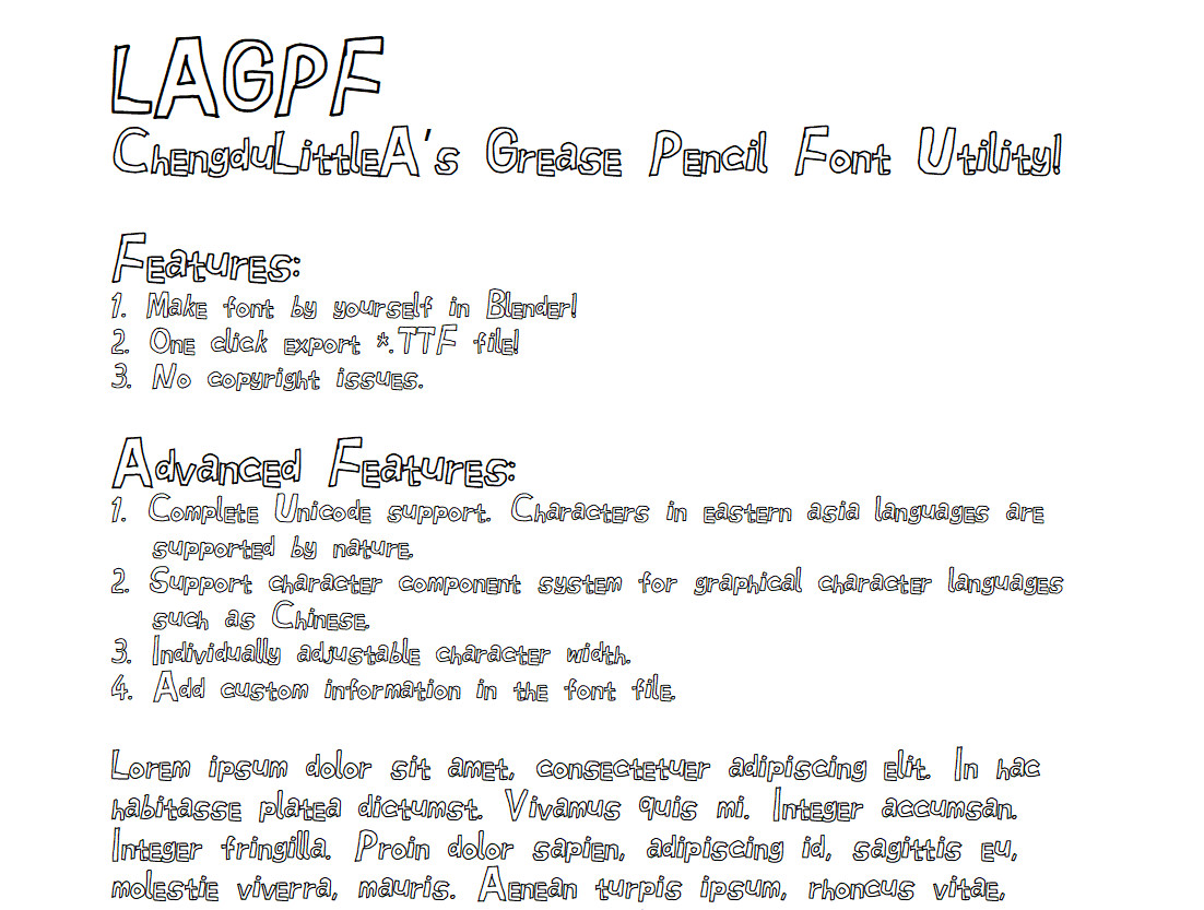 Artstation Lagpf Grease Pencil To Font For Blender2 8 Yiming Wu