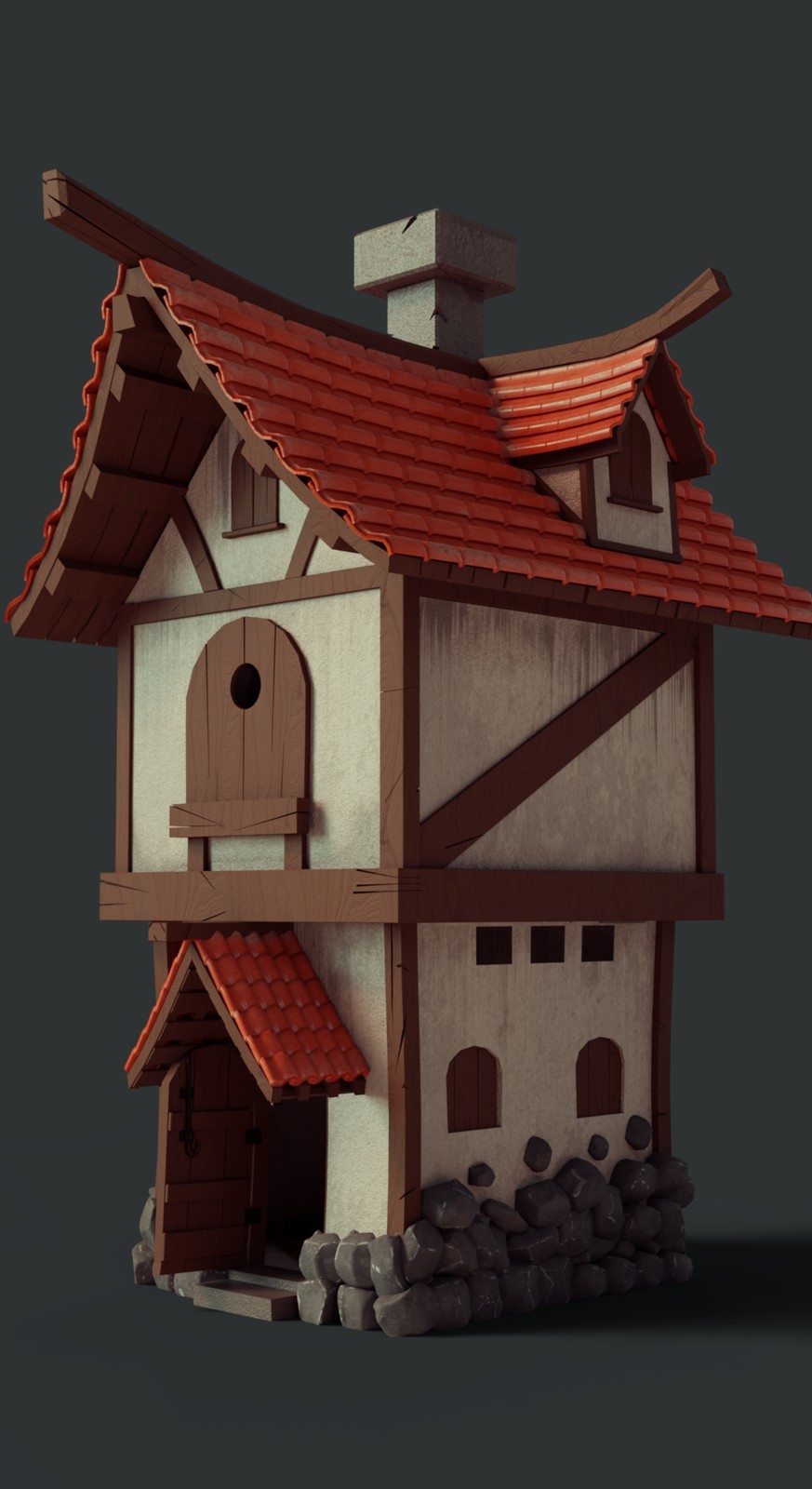 Low poly cartoon house 
