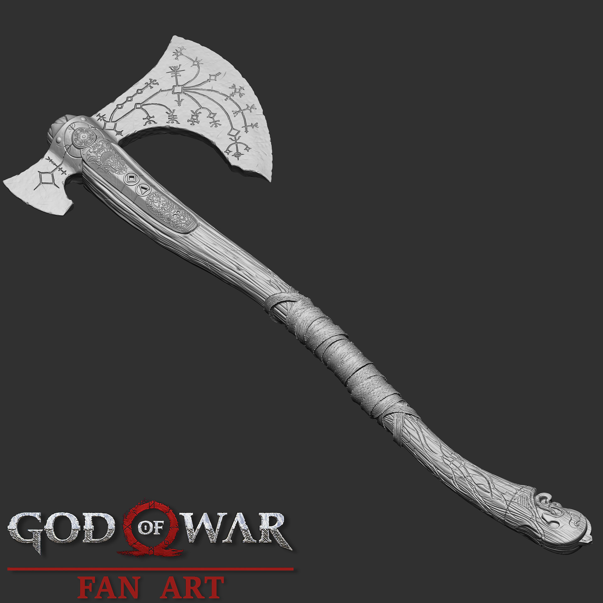 ArtStation God Of War Kratos Axe Fan Art