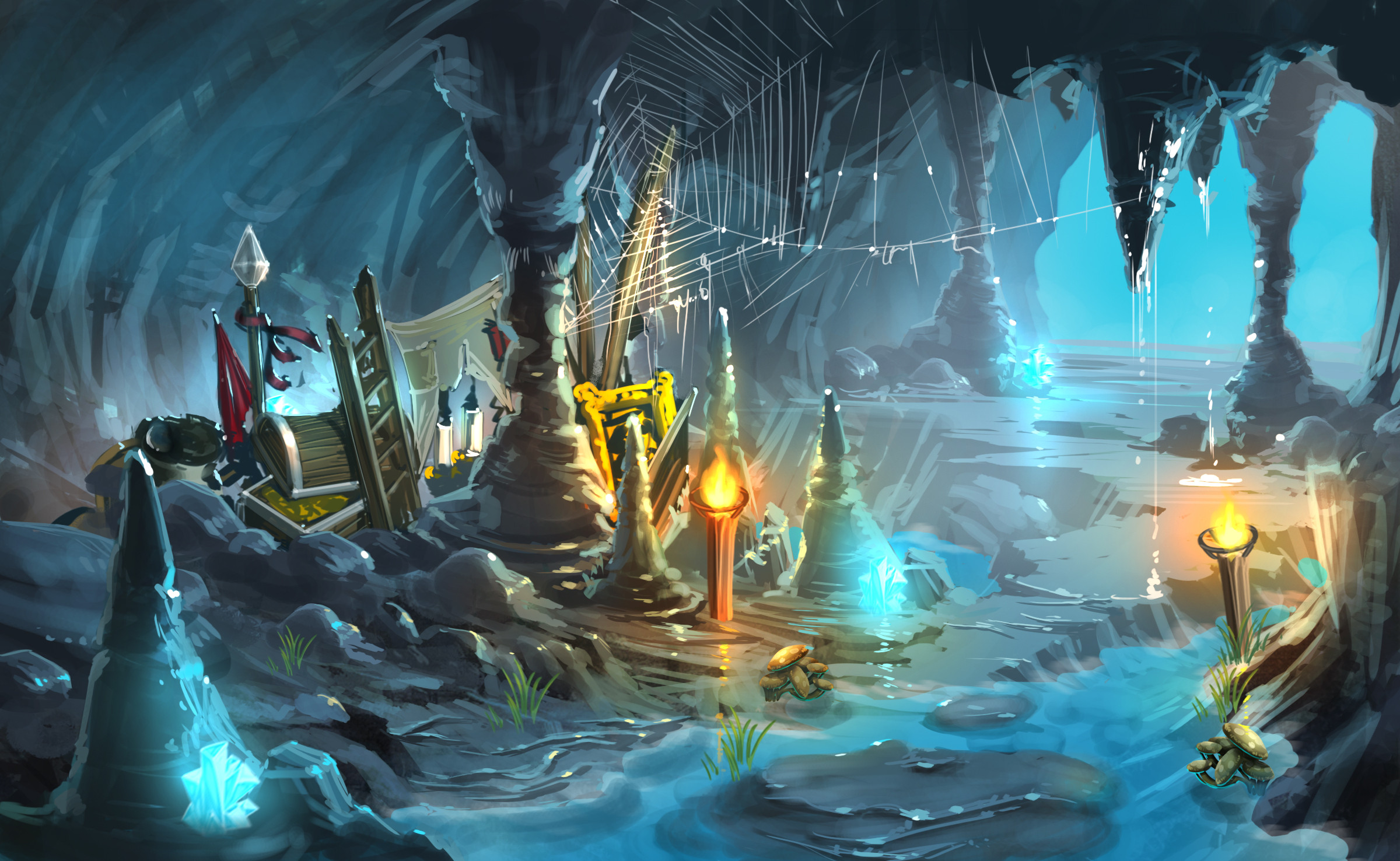 Cave level mood painting