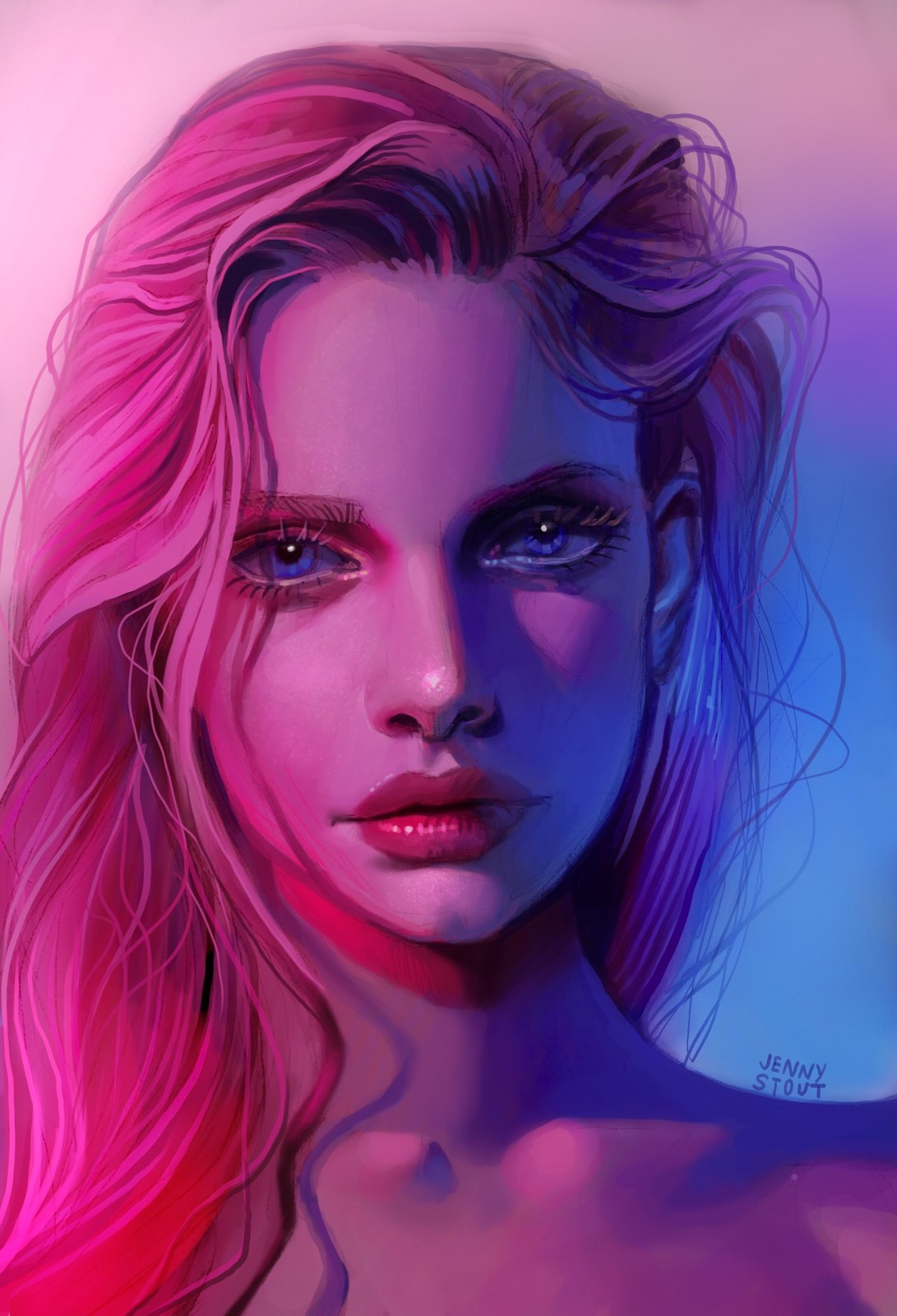 Jenny Stout - Pink/Blue