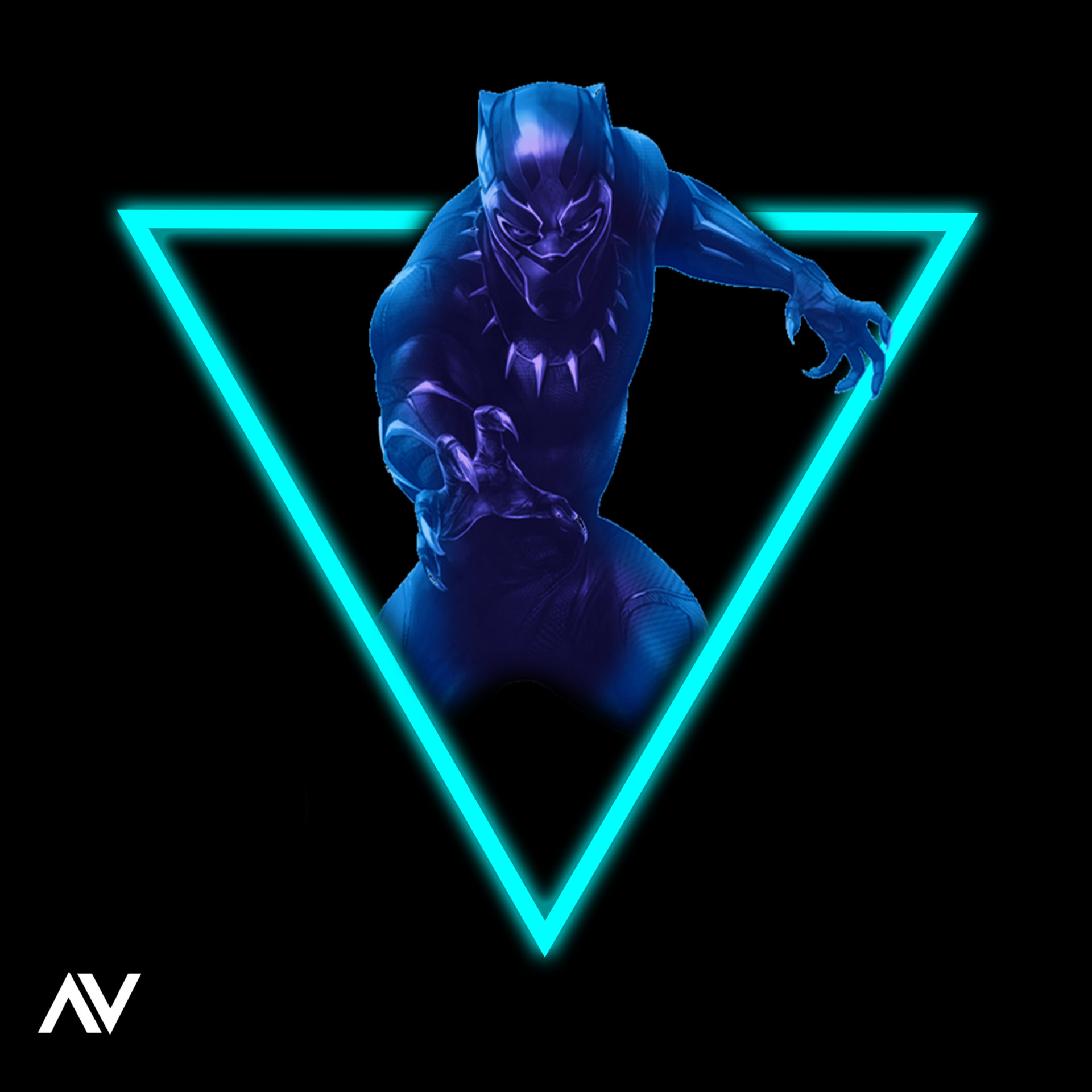 black panther blue glow