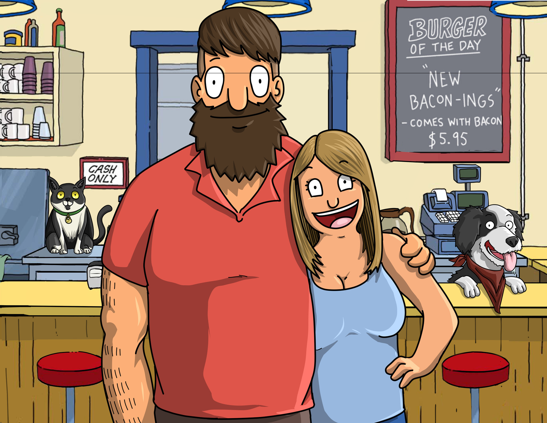 Artstation Bobs Burgers Couple Portrait Richard Simpson