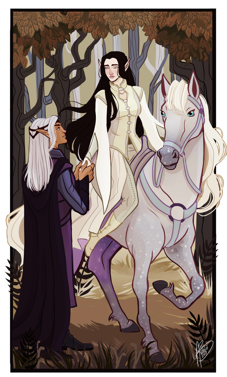 Eöl tricking Aredhel into staying with him in Nan Elmoth 