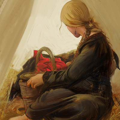 Alpesh parekh girl with basket by alpesh parekh