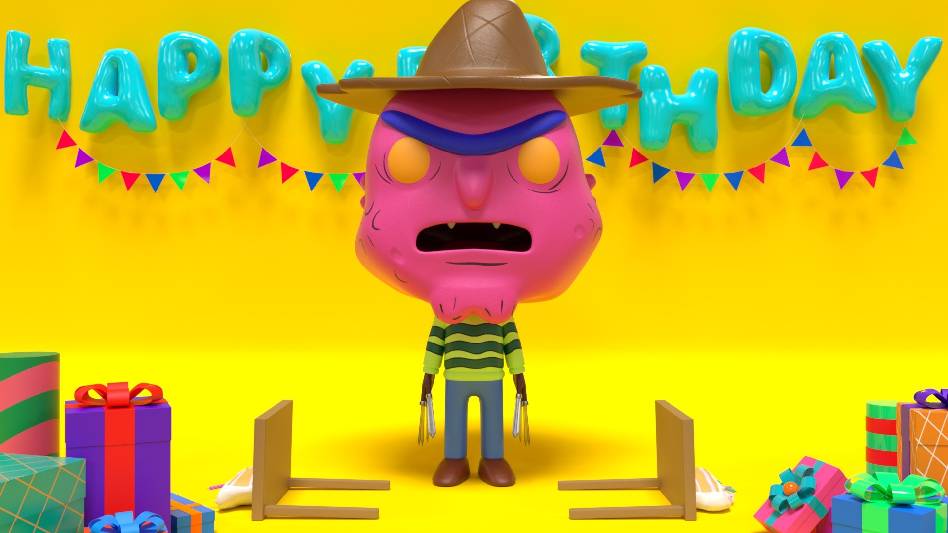 Artstation 10s Interstitial Project Scary Terry From Rick And Morty Kai Chuang