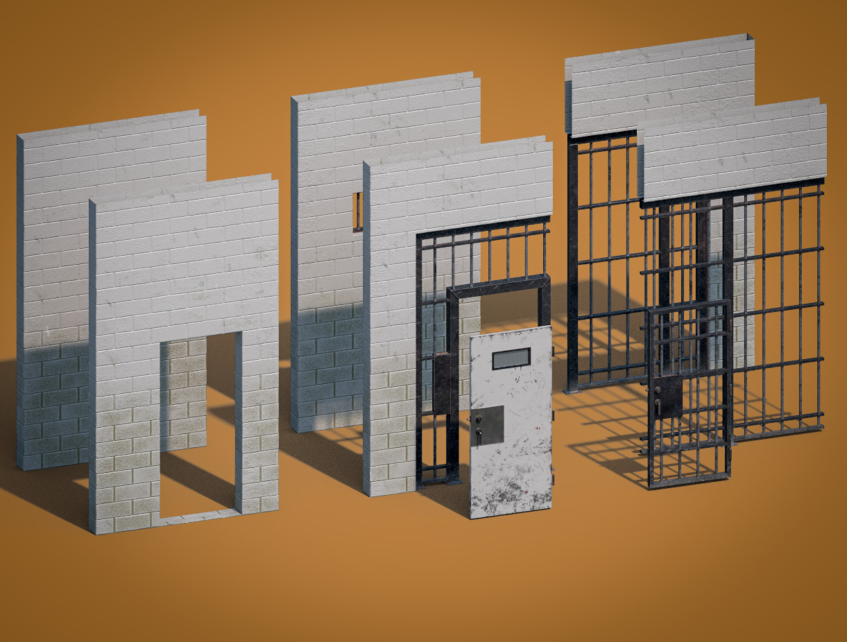 Jail Cell Asset Pack - rendered in VRay