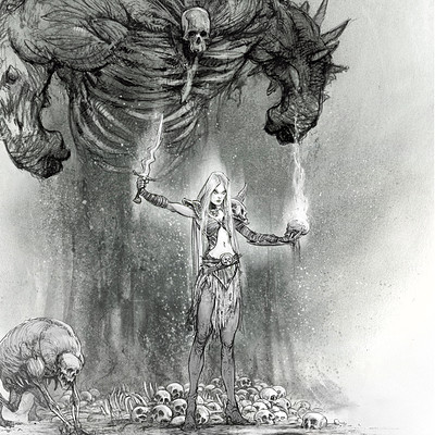 Diablo 3-  (Female Necromancer)  - Art Work