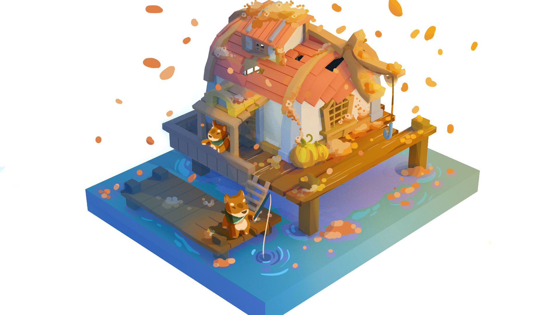 Artstation Isometric House Digital Painting Joyi Heng