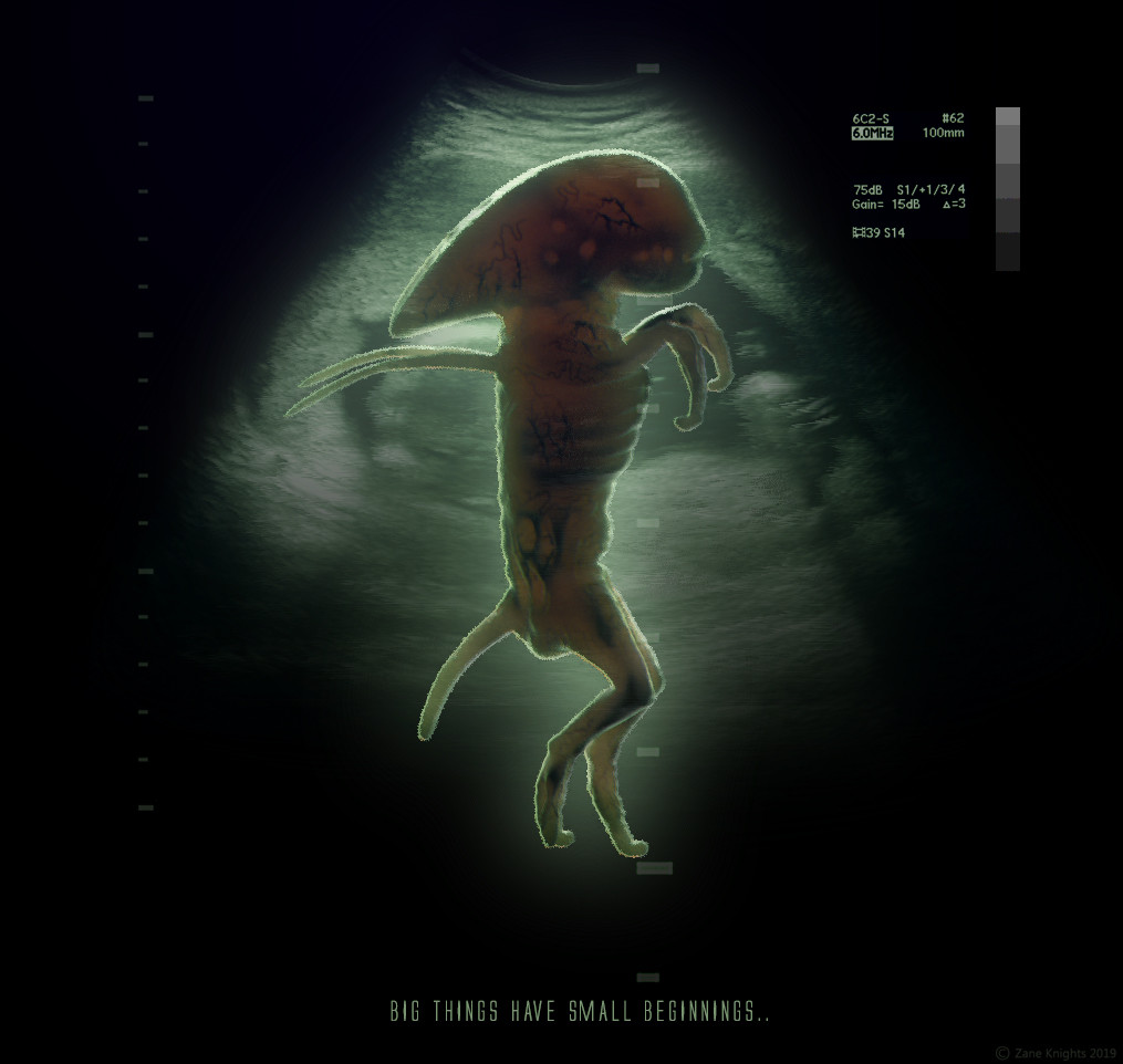 Artstation Alien Fetus Portfolio Section Promotional Image Zane Knights