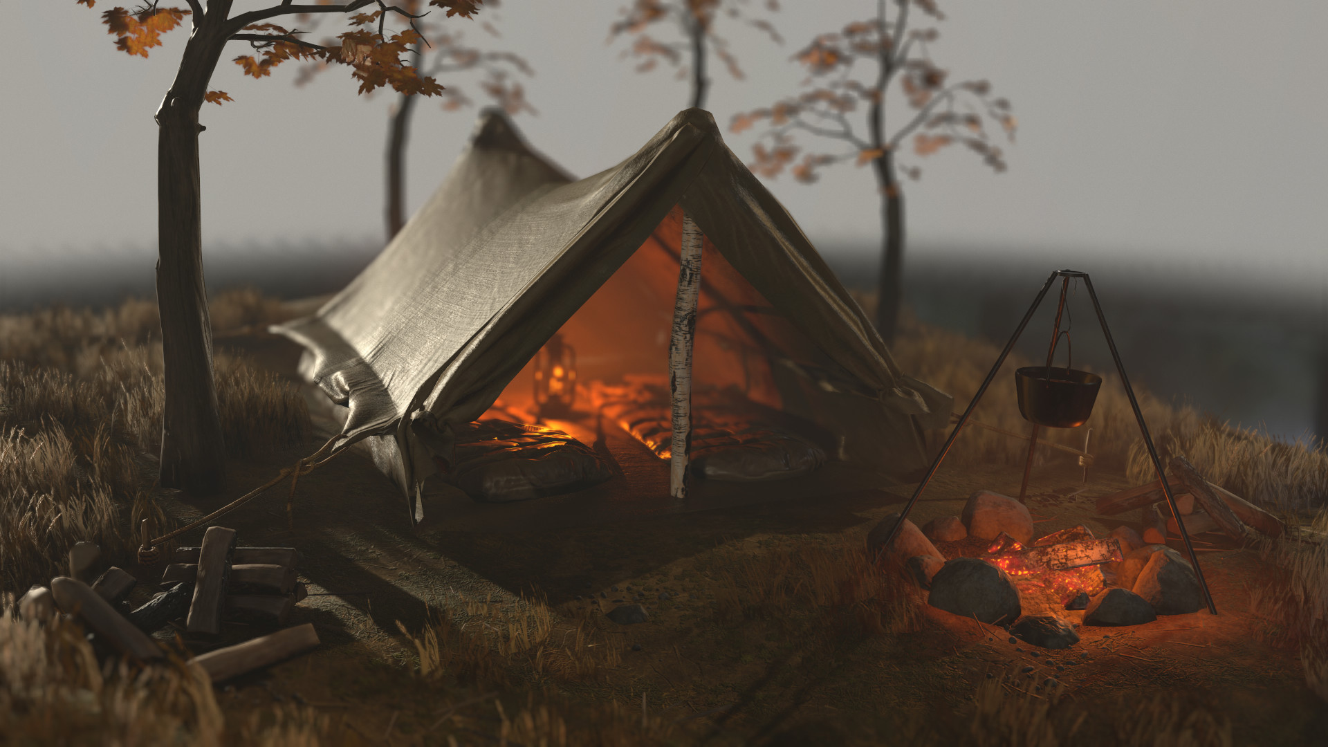 ArtStation - The camp bed trunk with mattress