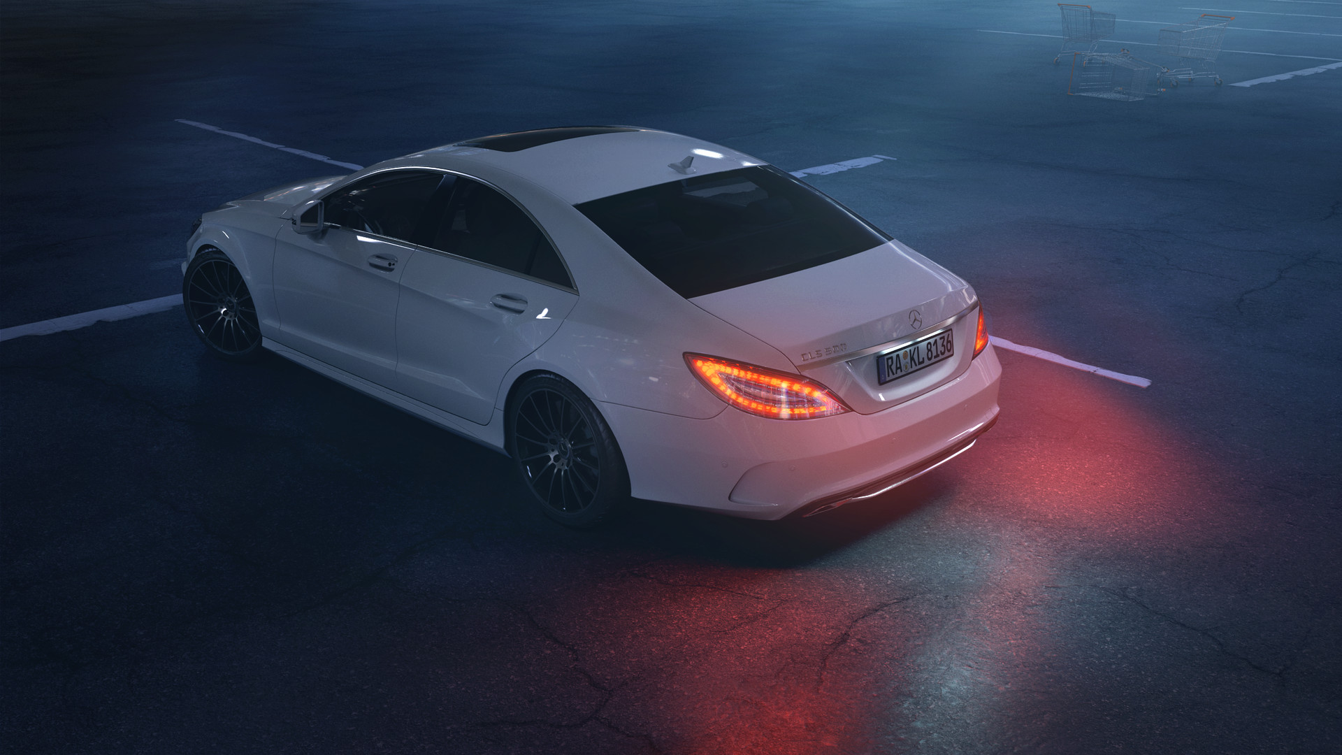 Mercedes Benz CLS 63 AMG ночью