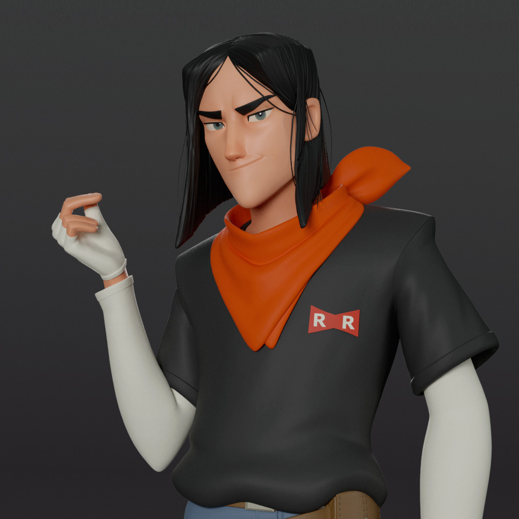 Artstation Android 17 Dragon Ball Z Ben Follygon De Angelis