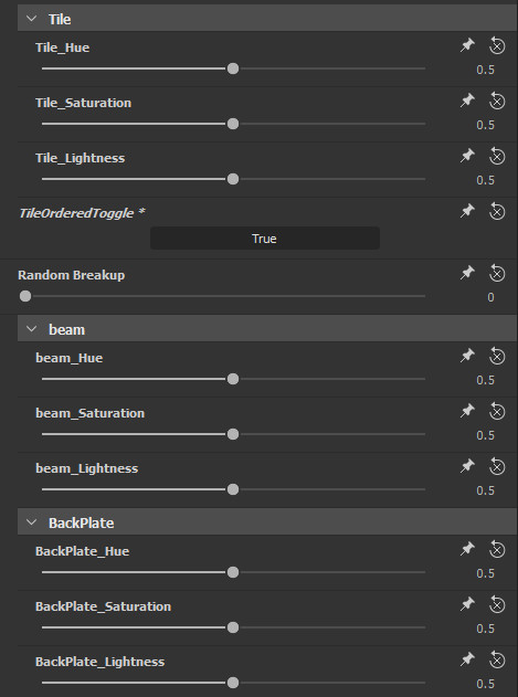 These are the substance parameters. 