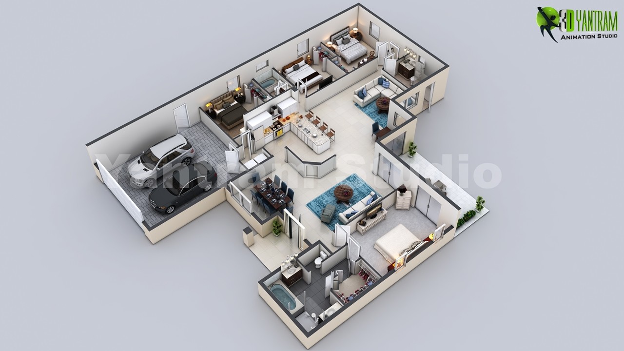 Artstation 3d Virtual Floor Plan Of Luxurious Villa Design By