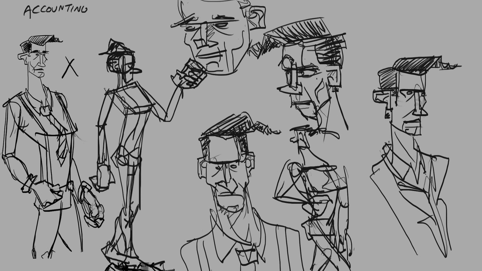 The Boss character evolved into an Accounting character, still with a self-important and egomaniacal persona.