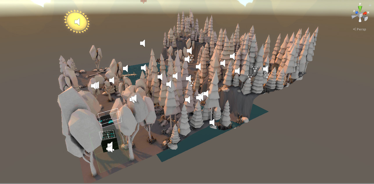 The full scene viewed from above in the scene view. That's all! Thanks for taking a look!