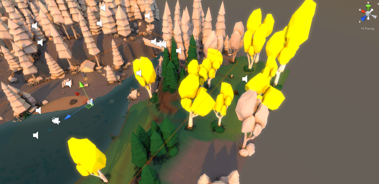As this was a mobile project, getting the ground to color around the player was a challenge. For performance reasons, I chose to do vertex coloring. The ground has a main diffuse texture applied, and vertex coloring masks where it appears.