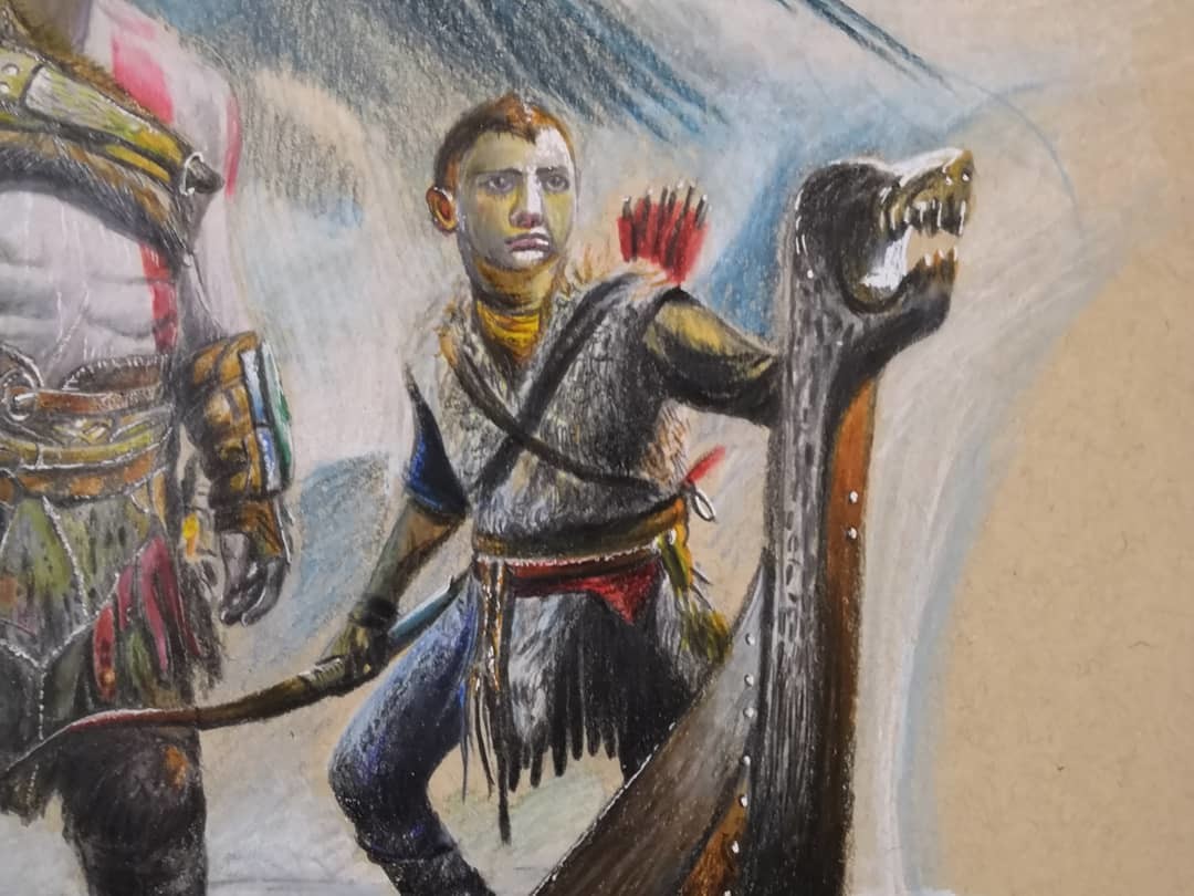 Himanshu Pandey God Of War Colored Pencil Sketch