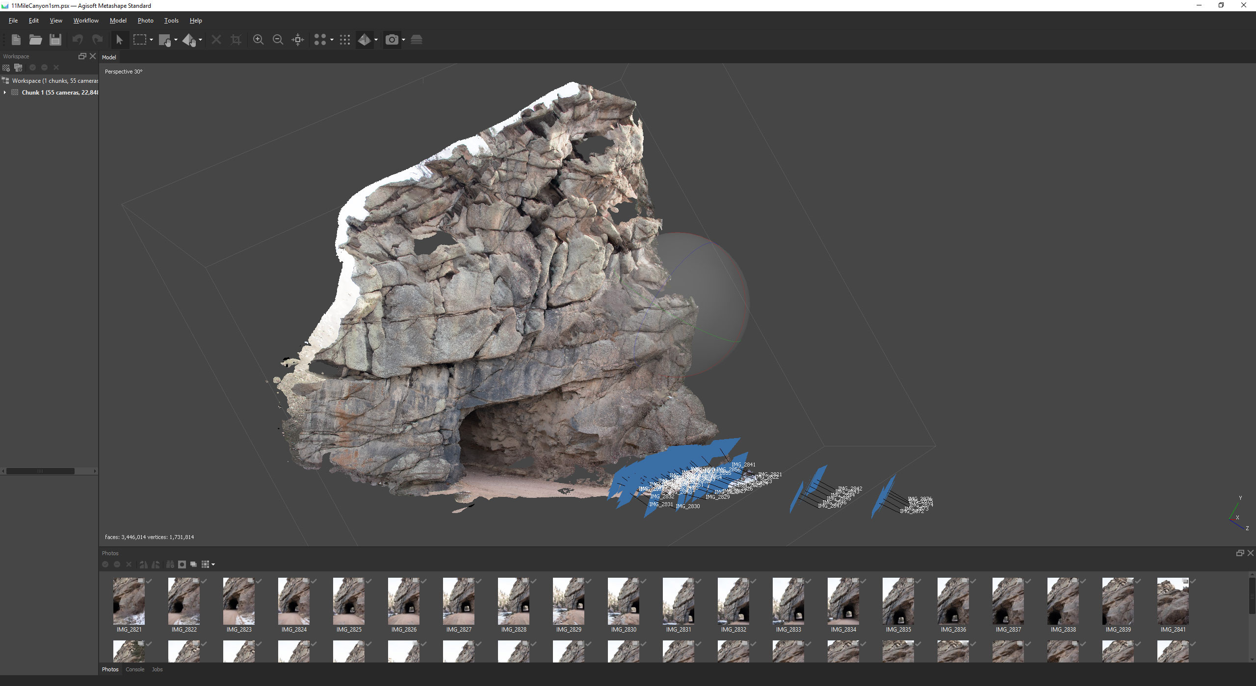 I photoscanned several cliff faces in Colorado-old train tunnels made the perfect cave entrance!