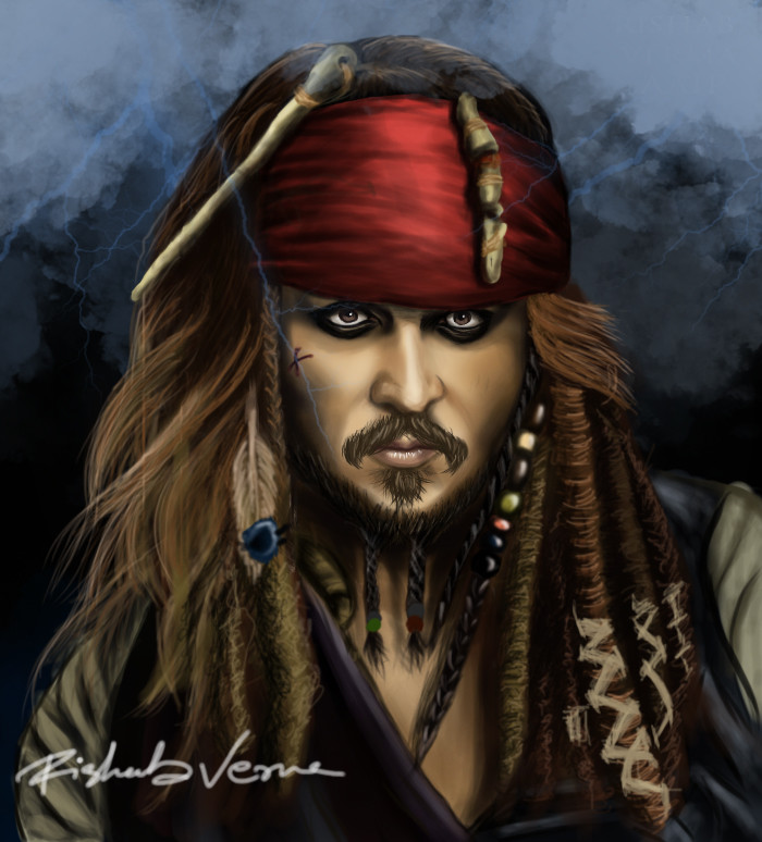 Artstation Jack Sparrow Digital Painting By Rishab Verma