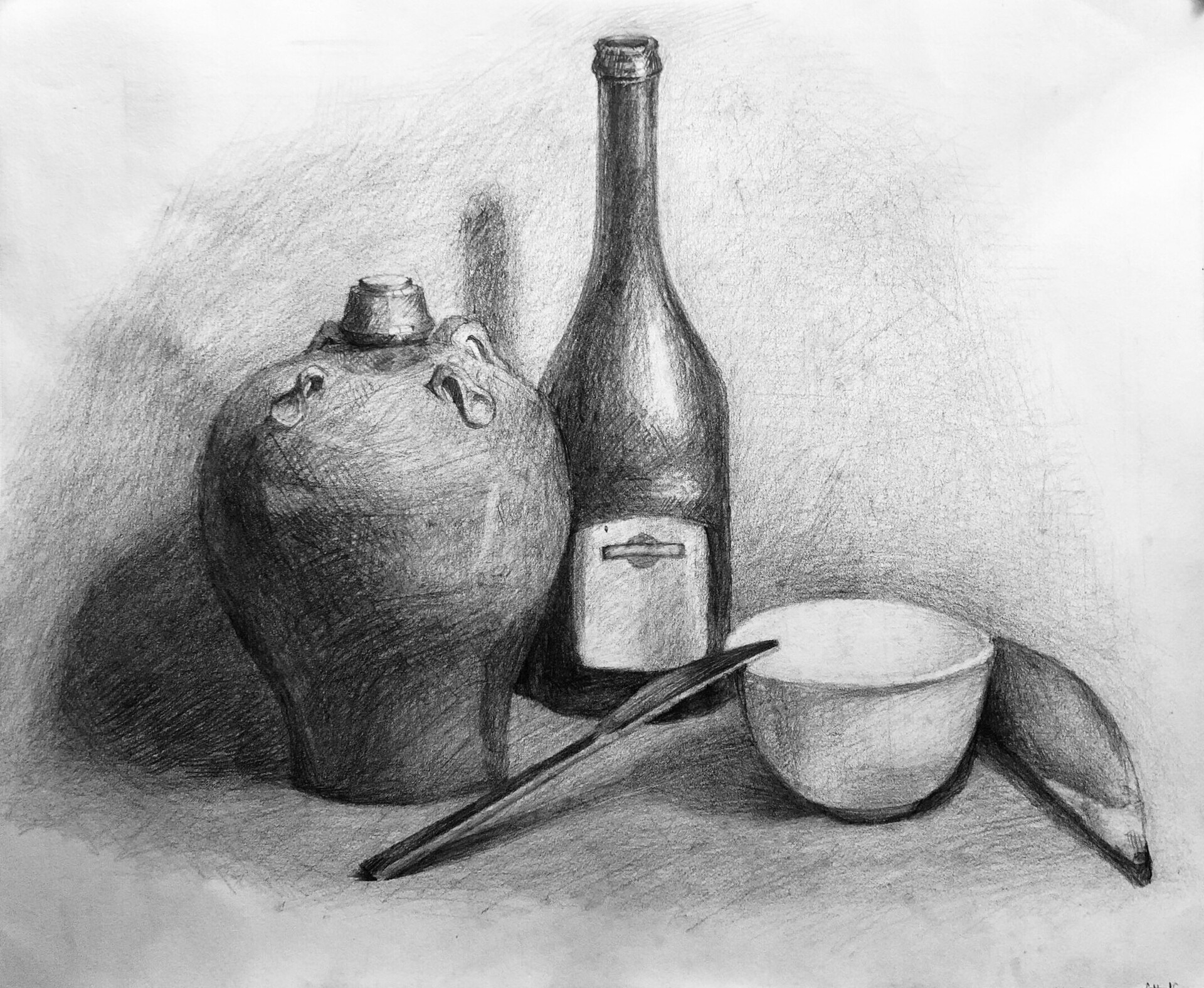 ArtStation - Still Life with Bottle and Jug