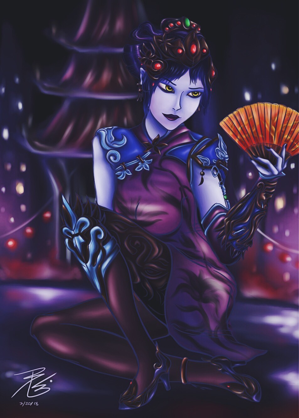 Overwatch] As part of her Black Lily skin, Widowmaker's