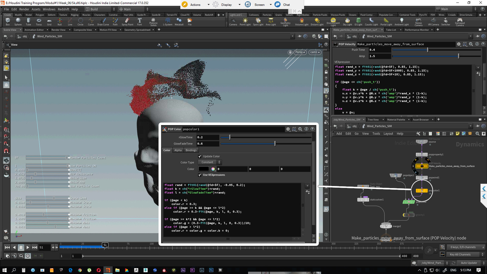 Particles do not interact with each-other like sand, they just move through the particles that cover the surface. To make it look better, I made particles to move from the surface right after they were generated.